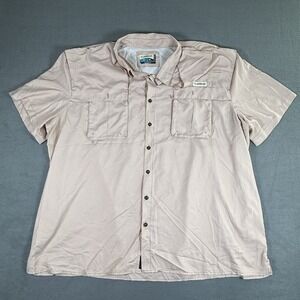 Magellan Outdoors Vented Fishing Shirt Wicking Relaxed Fit Men 4XL Check Orange